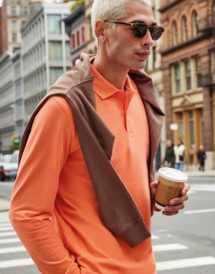 Heren polo B&C My Polo 210 Long Sleeve